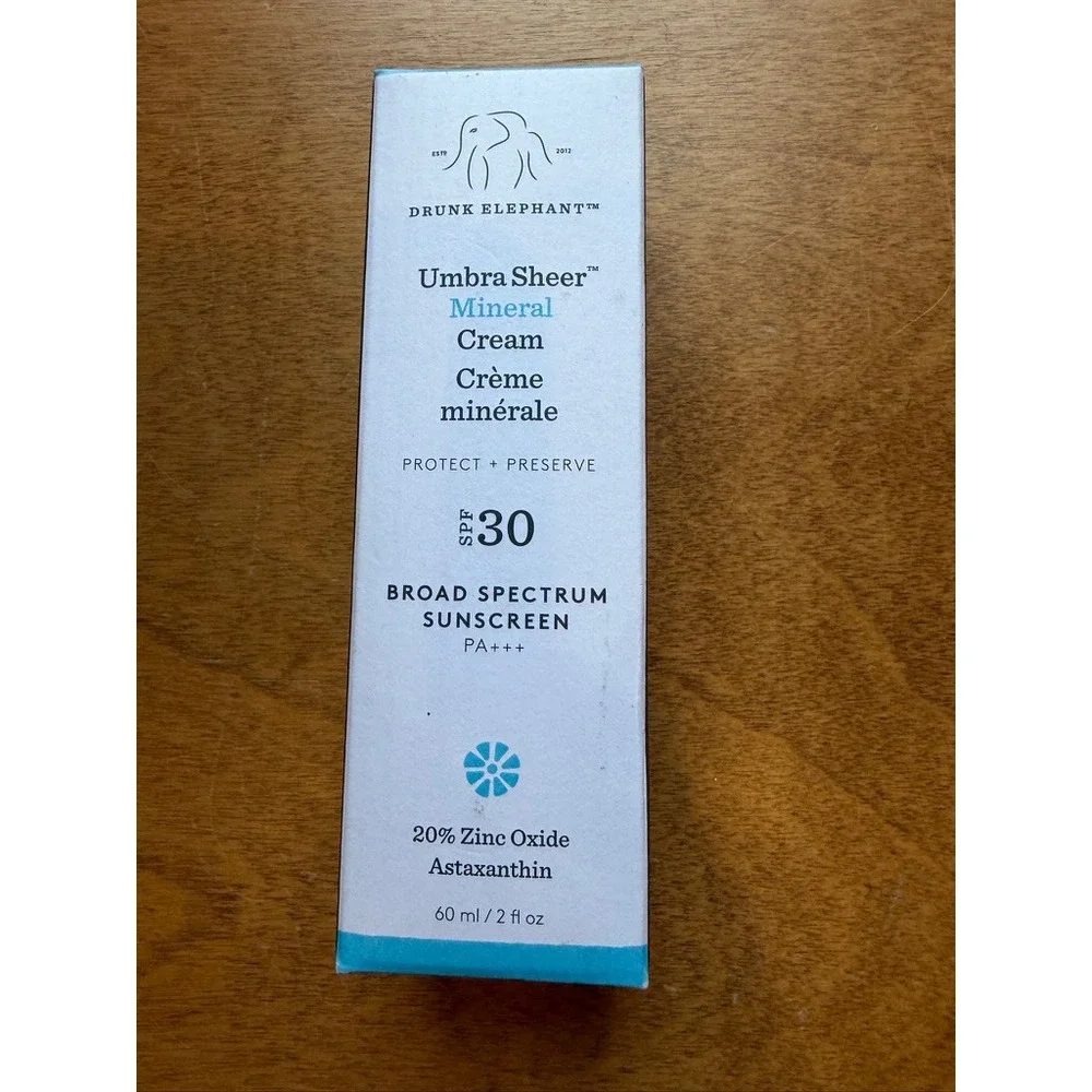 Drunk Elephant Umbra Sheer Mineral Cream SPF 30 Sunscreen 2oz 60ml New